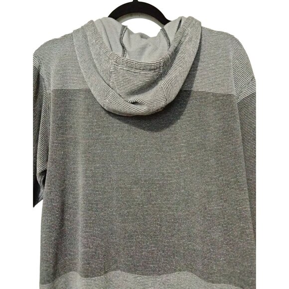 Billabong Mens Gray Striped Drawstring Hoodie Kangaroo Pocket Size Large - Picture 9 of 12